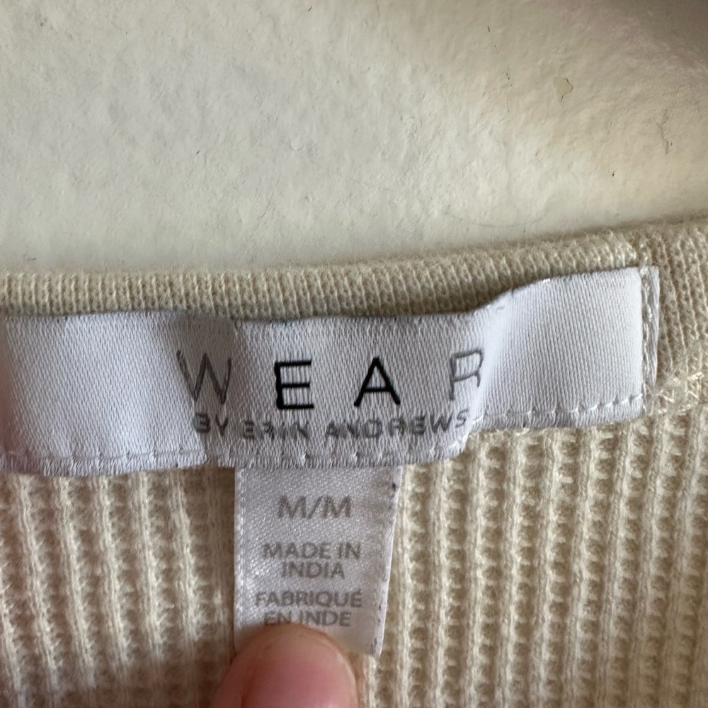 WEAR By Erin Andrew’s NFL RAMS Waffle Knit Cream Long Sleeve Top size Medium EUC - Picture 5 of 7